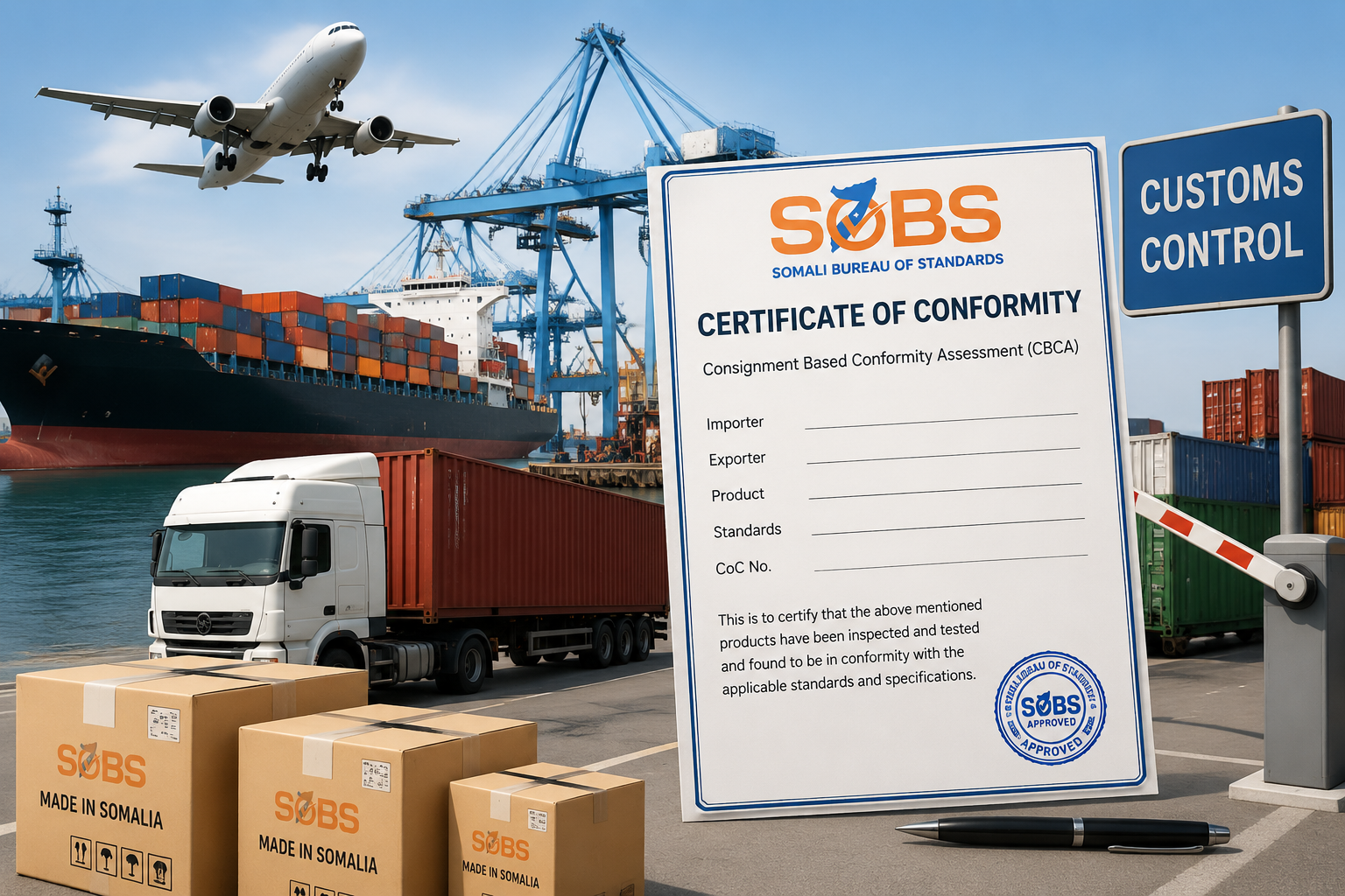 Notice on Implementation of the Consignment-Based Conformity Assessment (CBCA) Programme for Imported Goods into Somalia